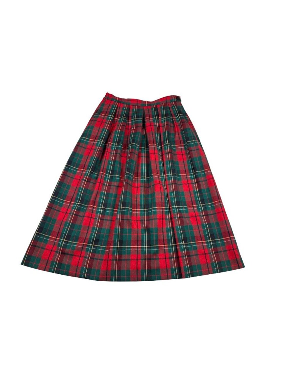 Pendleton Vintage Wool Plaid Check Skirt Women 14 Red Green Virgin Wool (BB777)